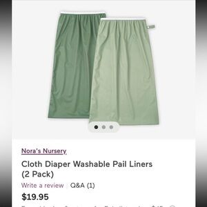 Nora’s Nursery Green Cloth Diaper Pail Liners (2 Pack)